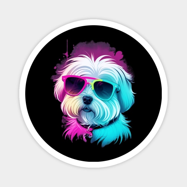 Cool Maltese Dog with Sunglasses Magnet by Relax and Carry On